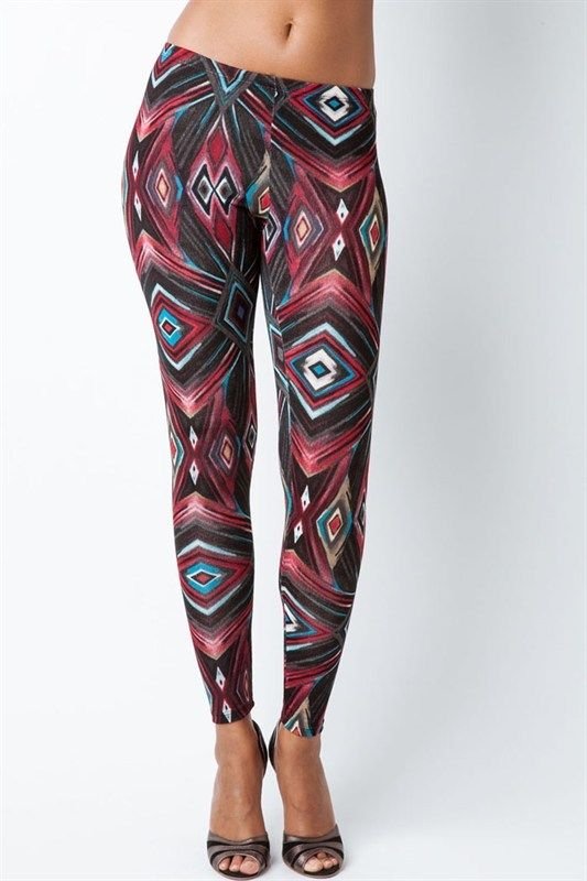 WOMENS PARTY CASUAL BURGUNDY LEGGINGS SIZE S M L