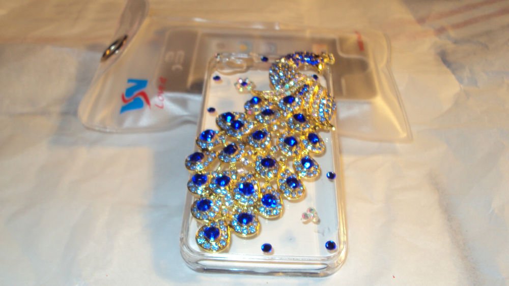 iphone 4gs Peacock Case with Rhinestones