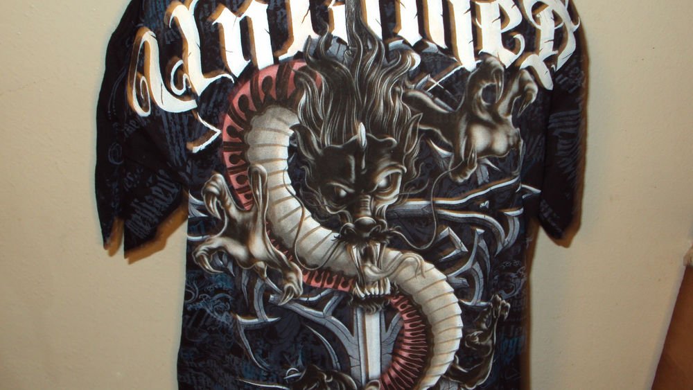 MENS COTTON CASUAL GRAPHIC DRAGON UNTAMED T-SHIRT SIZE XL