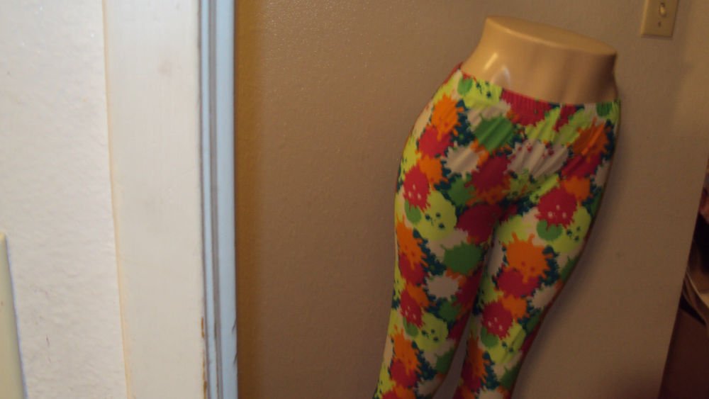 WOMENS PAINT PALLET ORANGE PINK WHITE GREEN PLUS SIZE SPANDEX LEGGINGS 1X 2X