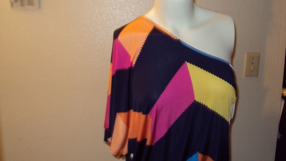 WOMENS ONE SHOULDER MINI DRESS WITH BELT FUCSHIA BLUE YELLOW ORANGE SIZE S M L