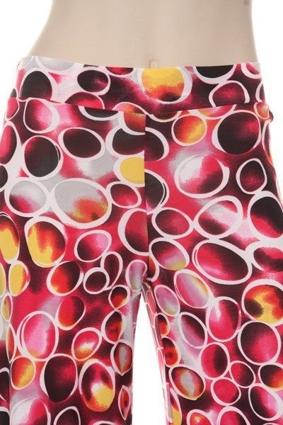 WOMENS PINK FUSCIA CASUAL FLARE LEG DISCO PANTS 70's ERA INSPIRED SIZE S M L