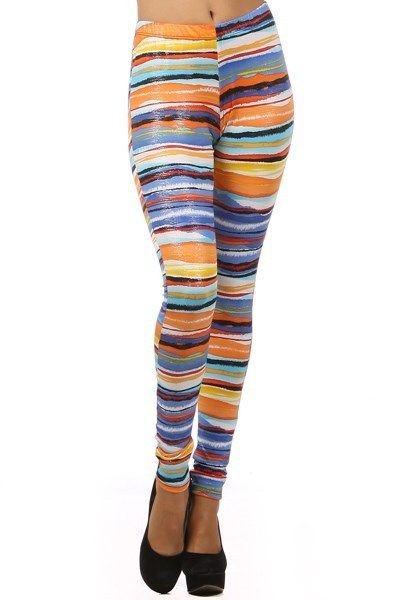 WOMENS PLUS SIZE ORANGE BLUE WHITE RED LEGGINGS SIZE 1X 2X 3X