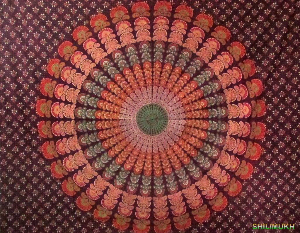 Bedspread Horoscope Mandala Flower print Wall Hanging Bed Cover Tapestry Bird