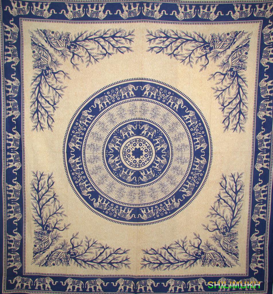 Mandala Art Elephant print Wall Hanging Bed Cover Tapestry Bedspread Horoscope