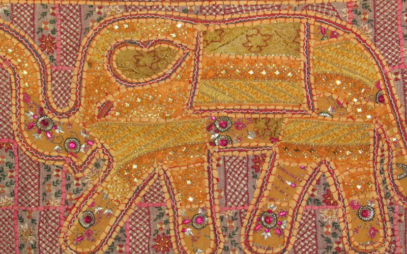 39" Patchwork Tapestry Decor Handmade Throw Embroidery Wall Hanging Art Ethnic