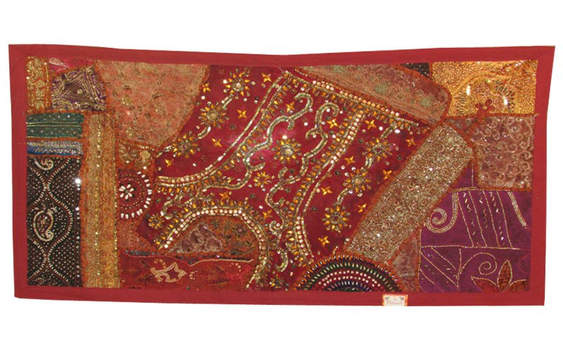 39" Handmade Throw Embroidery Wall Hanging Art Ethnic Patchwork Tapestry Decor