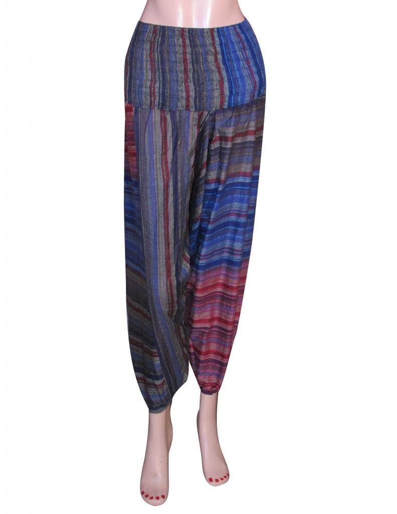 Harem Pants Stripes Baggy Genie Trouser Jumpsuit Boho Gypsy Indian Multi Color