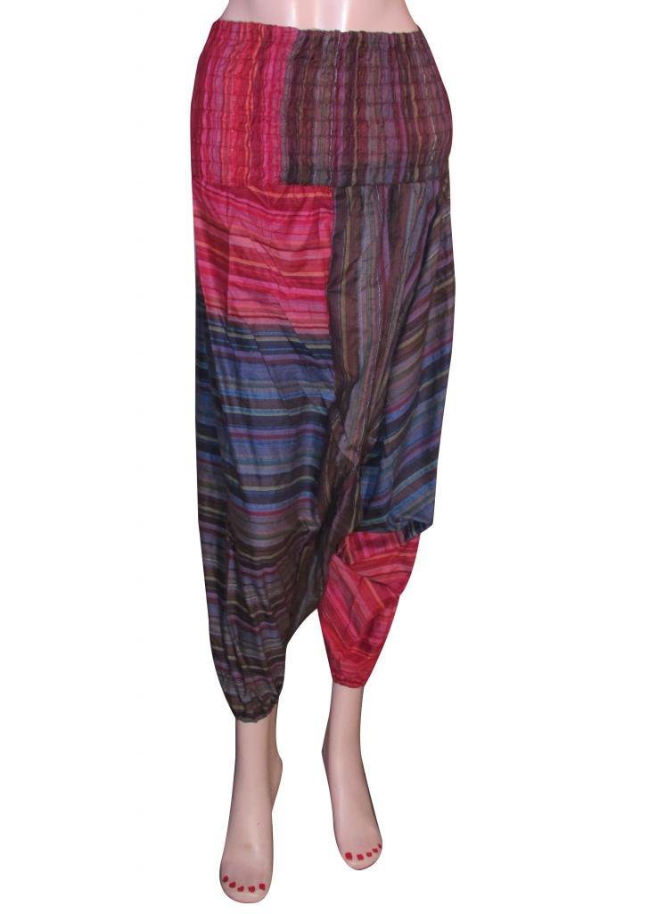 Genie Trouser Jumpsuit Boho Gypsy Indian Multi Color Harem Pants Stripes Baggy