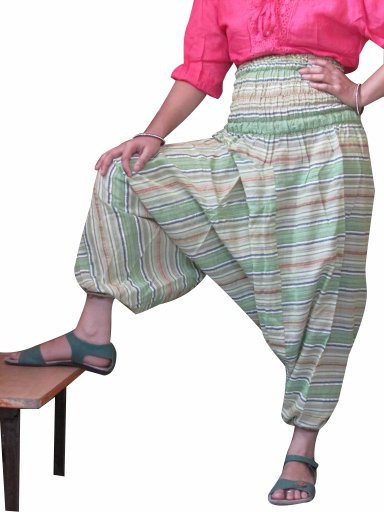 Multi Color Harem Pants Stripes Baggy Genie Trouser Jumpsuit Boho Gypsy Indian