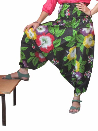 Beautiful Floral Print Harem Pants Baggy Genie Trouser Jumpsuit Boho Gypsy India