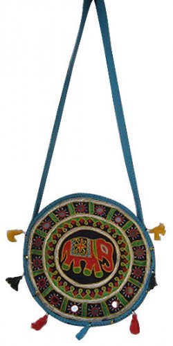 Elephant Handicraft Round Shoulder Hand Bag IndianEmbroidery Women Purse Handbag