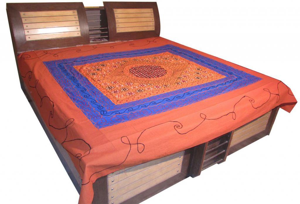 Handmade Bed Sheet Bedding Wall Hanging Bed Cover Tapestry Throw coverlet Art