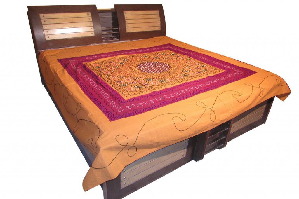 Handmade Cotton Fitted Bed Sheet Wall Hanging Bed Cover Tapestry Throw coverlet
