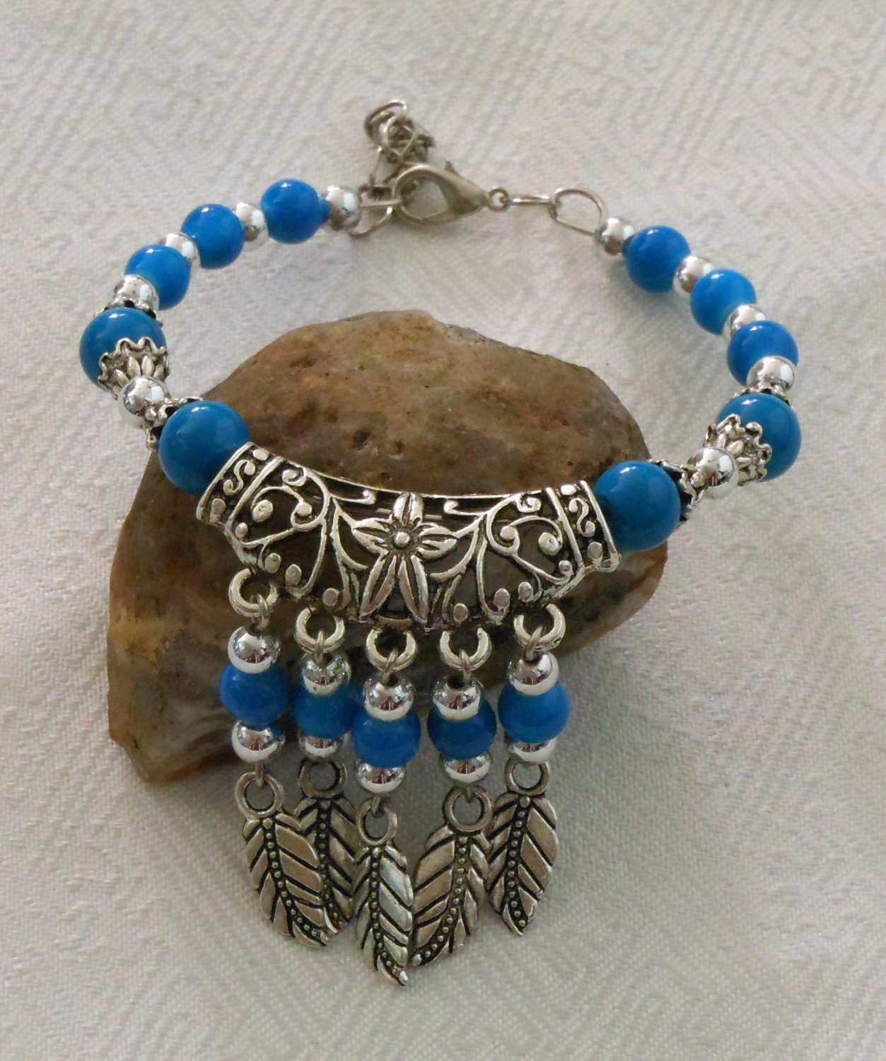 Floral Leaf Fringed Bracelet
