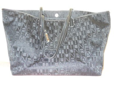Kenneth Cole Reaction Tote Shopper Shoulderbag Black Jacquard Faux Leather