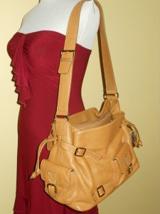 MAXX New York - LARGE Lt BROWN PEBBLED LEATHER SHOULDERBAG HOBO SHOPPER