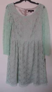 Cocktail Evening Dress Sz 6 Green Lace over Gold-Beige Lining NWT ALEX MARIE
