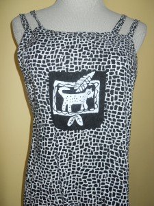 Jumper Sundress Sz 14 Black White Spagetti Straps NINA PICCALINO