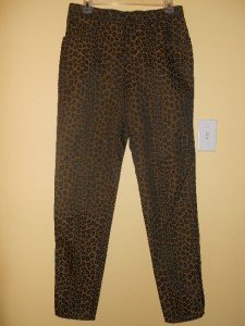 Fendi Pants Jeans Stretch Brown Leopard Size12 Waist 31" Inseam 31" NWOT Italy
