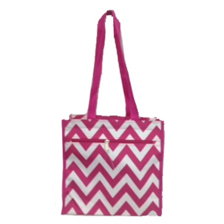 Chevron Fuschsia Tote Bag - 12"