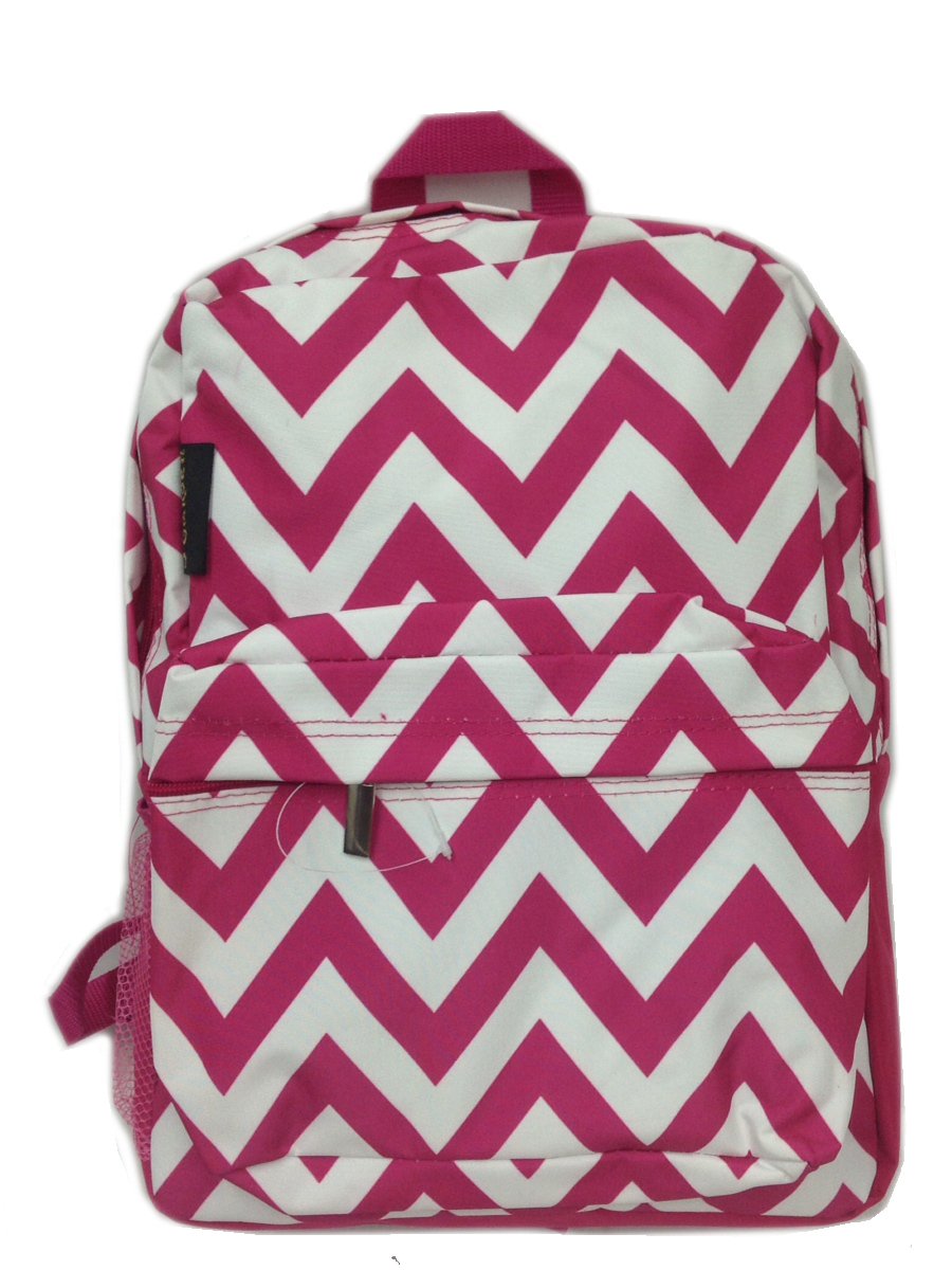 Fuchsia Chevron Backpack 16"