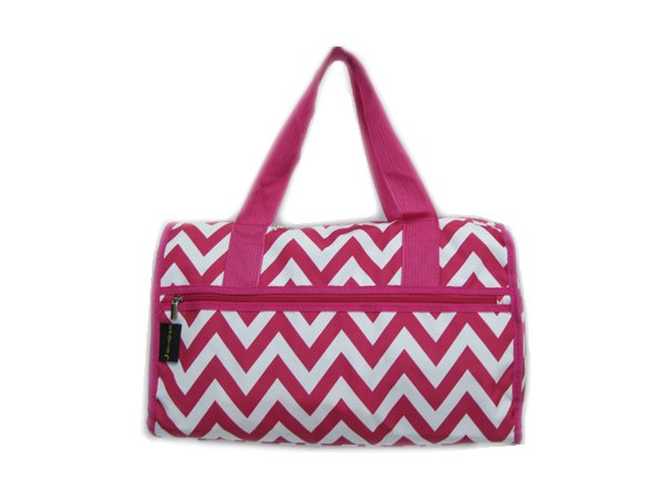 Chevron Weekender Black & White Bag 19"