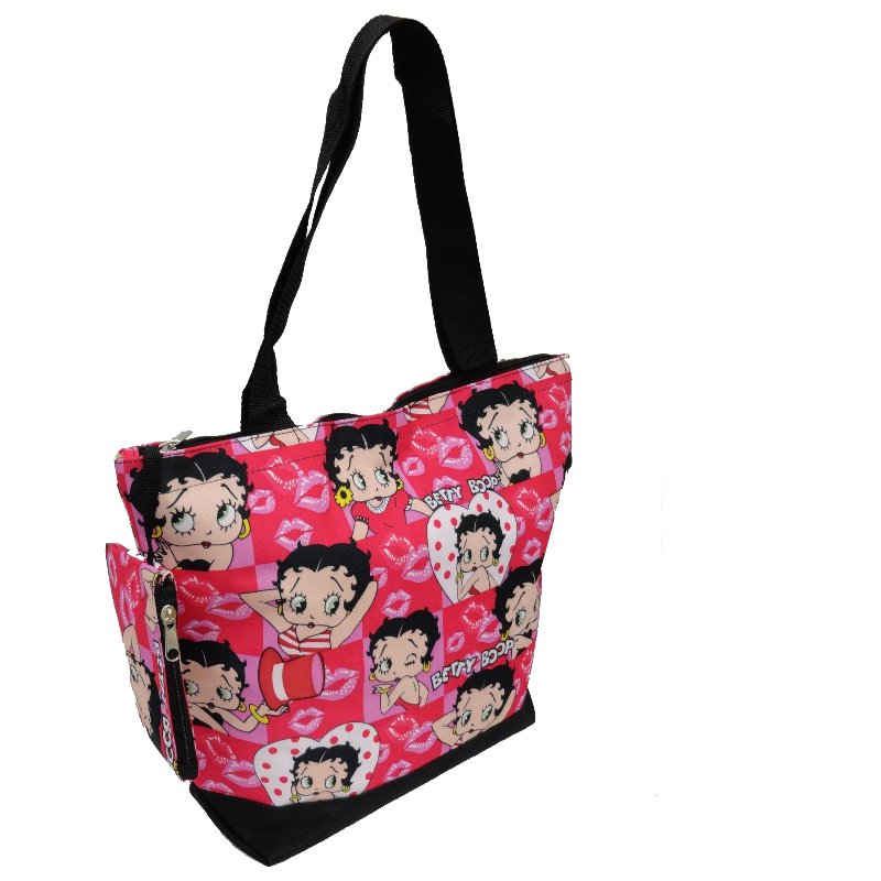 Betty Boop Heads & Hearts Pink Shopping Bag - 17"