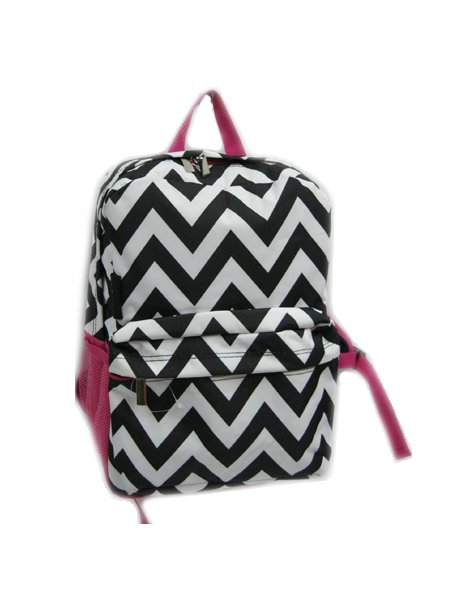 Chevron Black & White Backpack - 16"