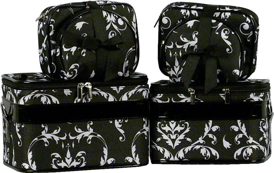 Damask Cosmetic Case -6 Pc