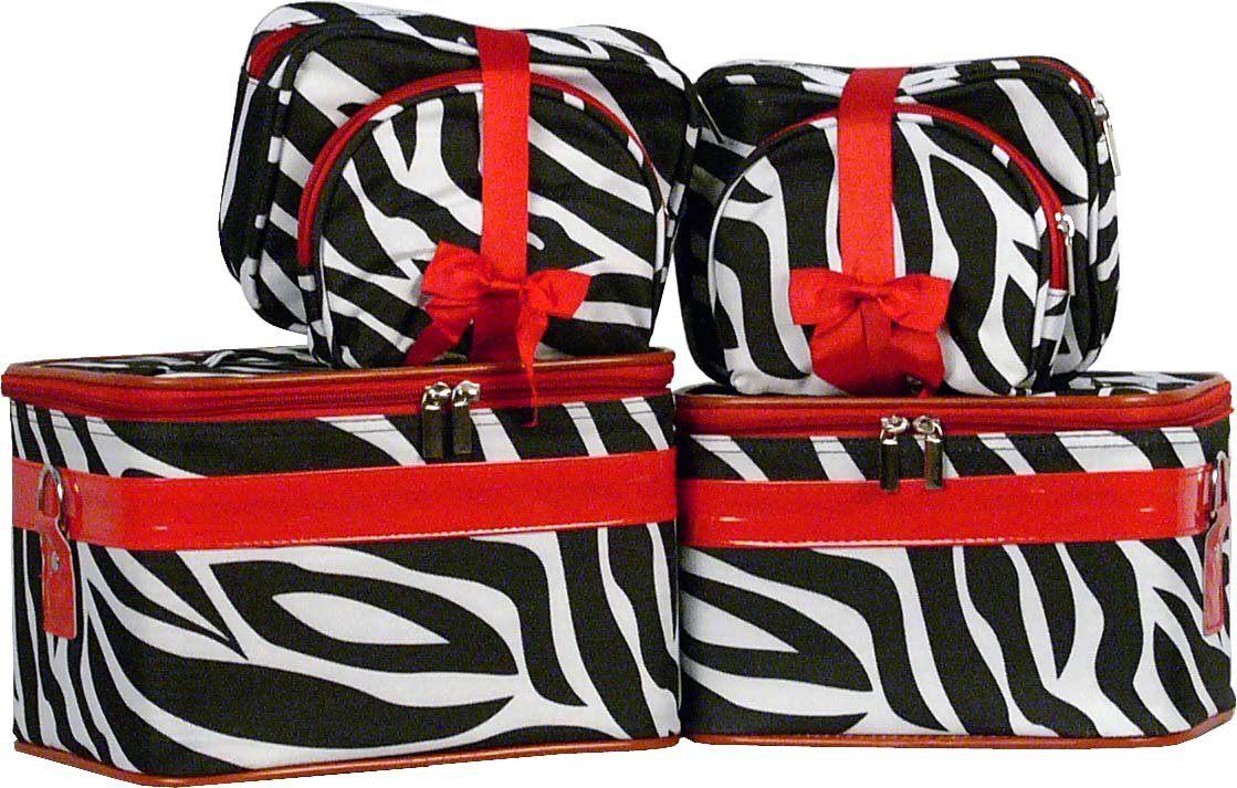 Zebra Cosmetic Case - 6 Pc