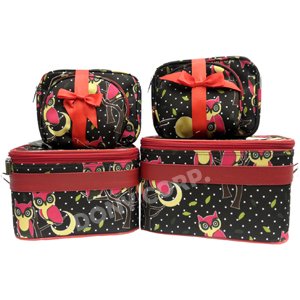 Owl Cosmetic Case - 6 Pc
