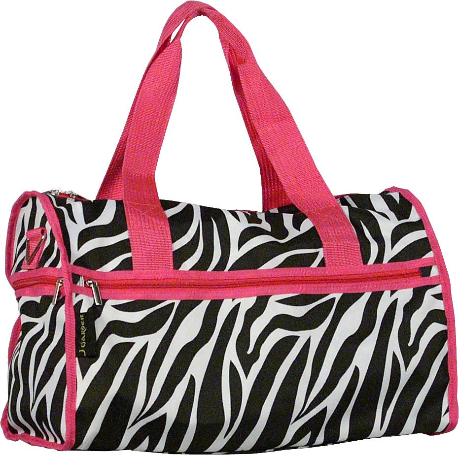 Zebra Pink Trim Duffel Bag -19"