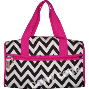 Chevron Black & White Duffel Bag - 19"