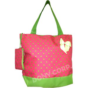 Green Polka Dots Shopping Bag -17"