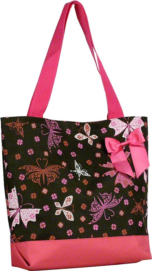 Pink Butterfly Shopping Bag - 17"