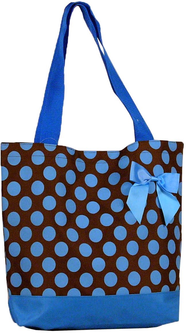 Blue Polka Dots Shopping Bag - 17"