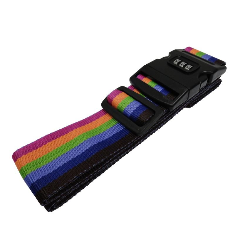Luggage Strap w/ Lock Buckle, Rainbow - 75"