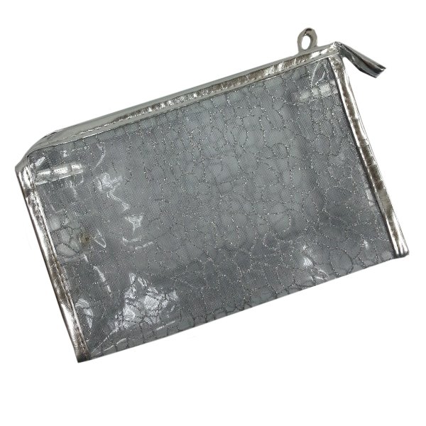 Transparent Cosmetic Bag, Silver