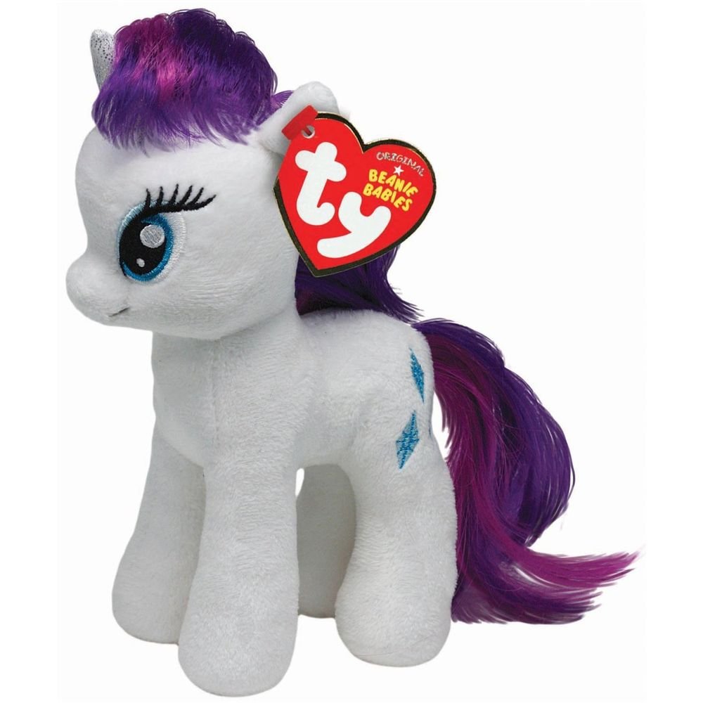 My Little Pony Ty Beanie Baby Rarity w/FREE PONY BLIND BAG