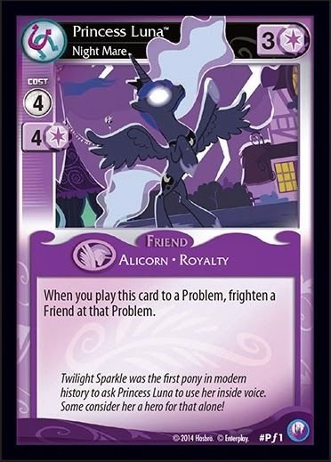 My Little Pony CCG Princess Luna #1 Promo Foil w/FREE BLIND BAG PONY