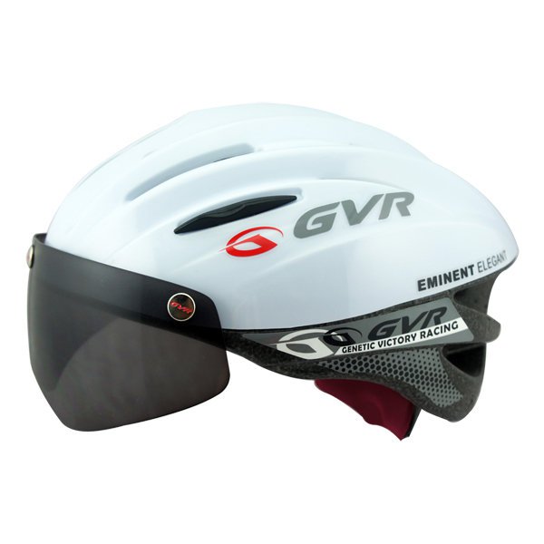 GVR Cycling Helmet G-203V With Magnetic Visor Solid - White Free Shipping !