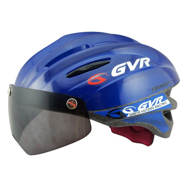 GVR Cycling Helmet G-203V With Magnetic Visor Solid - Blue Free Shipping !