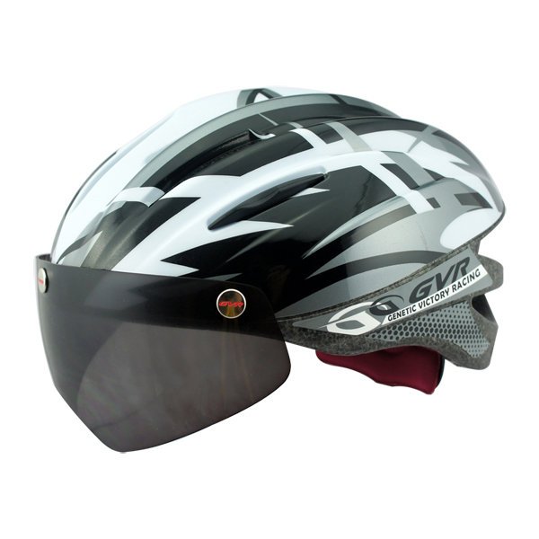 GVR Cycling Helmet G-203V With Magnetic Visor Jump - Grey Silver Free Shipping !