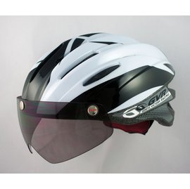 GVR Cycling Helmet G-203V With Magnetic Visor illusion - White Free Shipping !