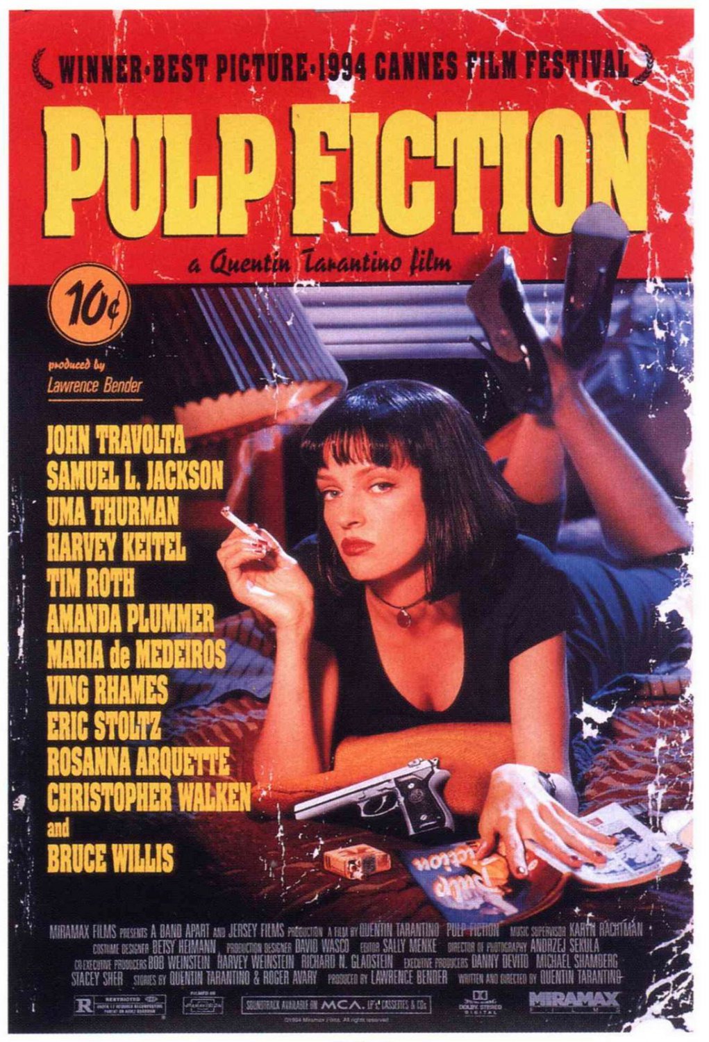 QUENTIN TARANTINO BRUCE WILLIS JOHN TRAVOLTA SIGNED X13 PULP FICTION SCRIPT RPT