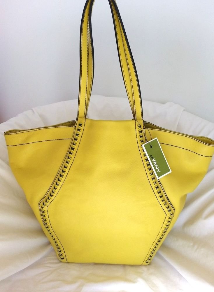 orYANY Alexandra AX034 Large Leather Tote Bag in Citrus Yellow -NWT-SRP:$385.00