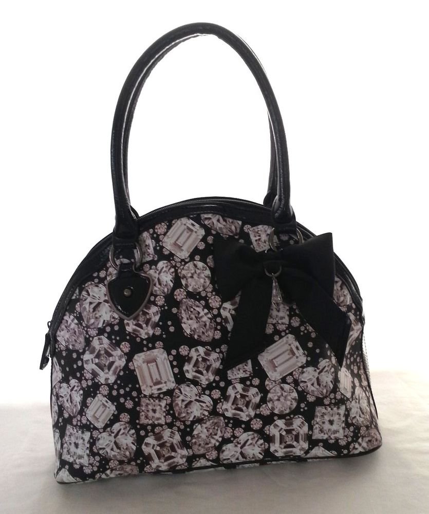 BETSEY JOHNSON GEM DANDY DOME SATCHEL HAND BAG IN BLACK SRP: $98-NWT