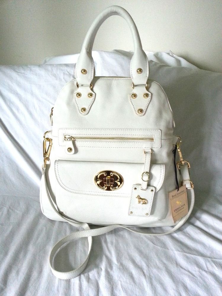 EMMA FOX Handbag-Leather Classics Crossbody Bag in Bright White-NWT-SRP:$298.00