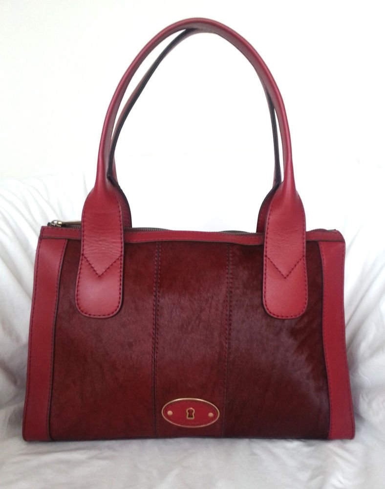 FOSSIL Vintage Reissue Top Zip Satchel Shoulder Bag in Cranberry-NWT-RP: $248